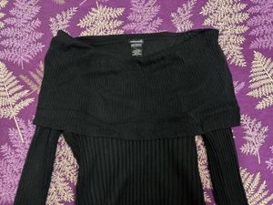 Off shoulder black sweater