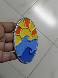 Sunset And Waves Fridge Magnet