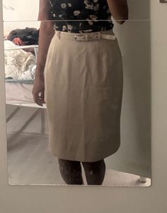 Beige Belted Skirt