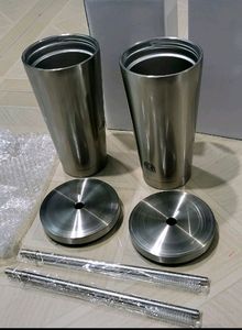 Pack 2 Quality Steel Straw Water Bottle