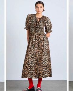 Damson Madder Bluebelle Leopard Print Midi Dress
