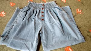 Stylish Light Blue Denim Bell Bottom