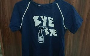 Navy Blue T-Shirt with Cream Trim