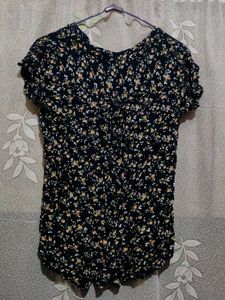 Chic Floral Print Short Sleeve Top