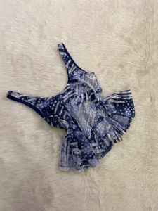 Boho Blue Floral Smocked Button-Up Top