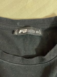 Women Ribbed Black Crop Top (S size)