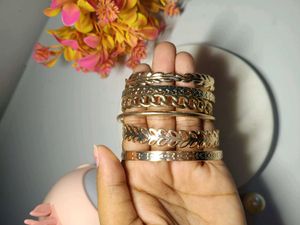 Set of 6 Gold Tone Bracelets