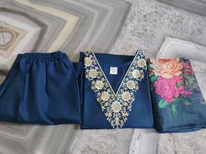 Elegant Teal Kurta Set with Dupatta
