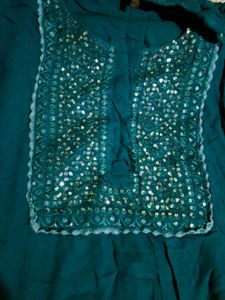 Teal Blue Kurta Set with Pants