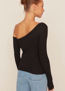 Chic One-Shoulder Long Sleeve Top