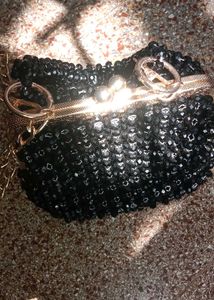 Sparkly Black Beaded Clutch Bag