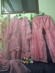 Elegant Pink Embellished Kurta Set with Dupatta