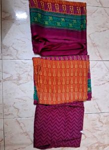 XL Orange Kurta with Purple Border