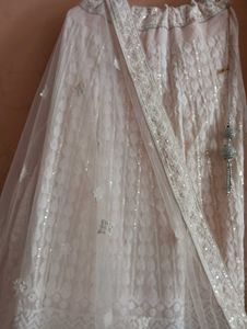 Elegant White Chikankari Lehenga Skirt