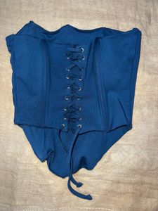 elegant Blue Corset Top