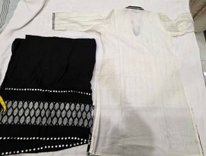 Elegant Black kurta &amp; dupata with Mirror Work
