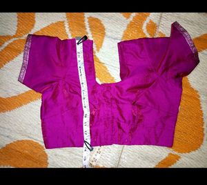Magenta Silk Saree with Silver Border