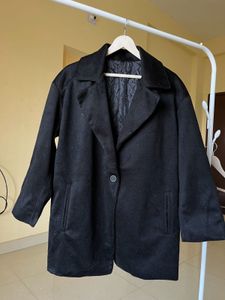 Elegant Black Overcoat unisex