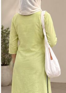 Lime Green Embroidered shortKurta