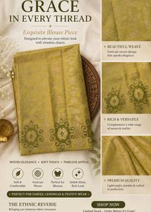 👑 Golden Zari Luxe – Premium Banarasi Fabric ✨