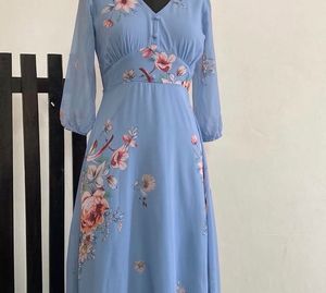 Blue Floral Maxi Dress