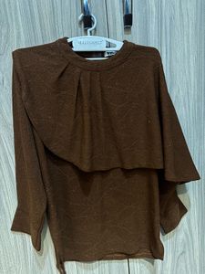 Sparkly Brown Layered Top
