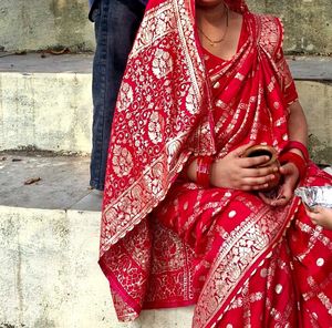 Elegant Red Banarasi Silk Saree
