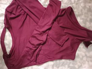 Maroon Long Sleeve Bodysuit