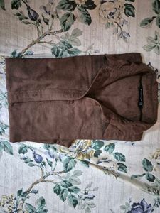 Brown Oversized Button-Up Shirt