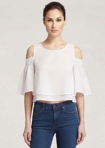 🤍 Beautiful White Cold-Shoulder Butterfly Sleeve