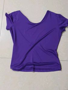 Purple Butterfly V-Neck Top