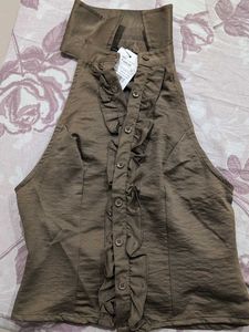 Elegant Ruffled Halter Top