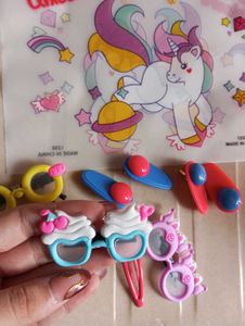 🎀Cute Hair Clips Set with Unicorn pouch🎀