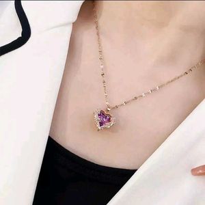 Heart ❤️ shape Pendant With Chain 2 Pair