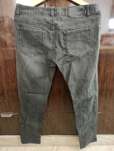 Men's Gray Black Denim Jeans