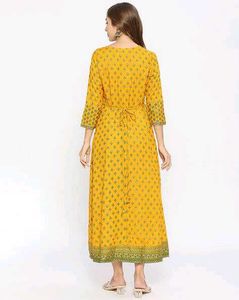 ZRI BRANDED Yellow Printed Kurta
