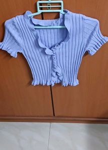 Lilac Cute Ruffle Knit Top - Brand new