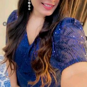Sparkling Navy Blue Sequin Dress