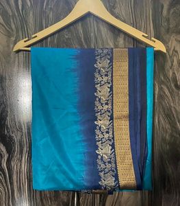 Blue Silk Saree Without Blouse