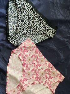 Cute Floral & Text Print Panties (2 Pairs)
