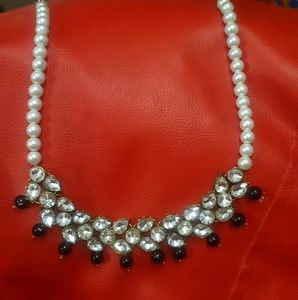Imitation White Beads Kundan Jwellary