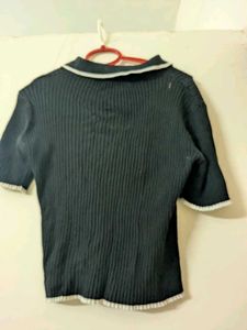 Vintage Black Knit Top