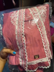 New  Pink white Lace Kurta set