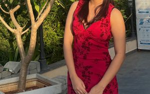 Chic Red Floral Halter Dress