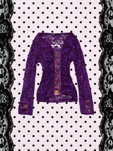 Purple Whimsical sequin embellished top