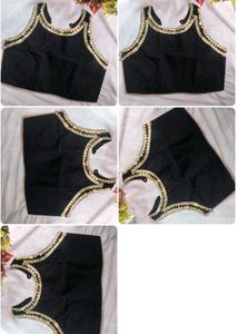 Stylish Black Blouse with Sequin Border