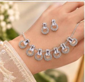 Sparkling Crystal Necklace &amp; Earring Set