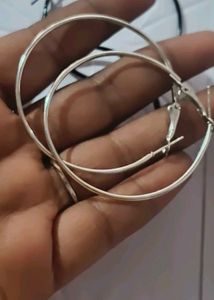 Loop Earrings White And Black Colour
