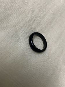 Unisex Classic Black Glass Ring