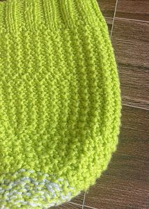 Lime Green Knit Beanie Hat